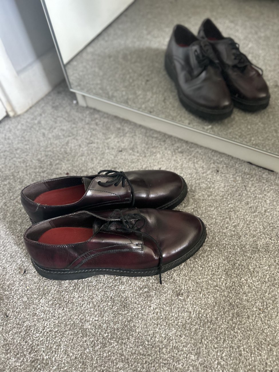 Burgundy Lumberjack Shoes bought at The Living Room for £2.00