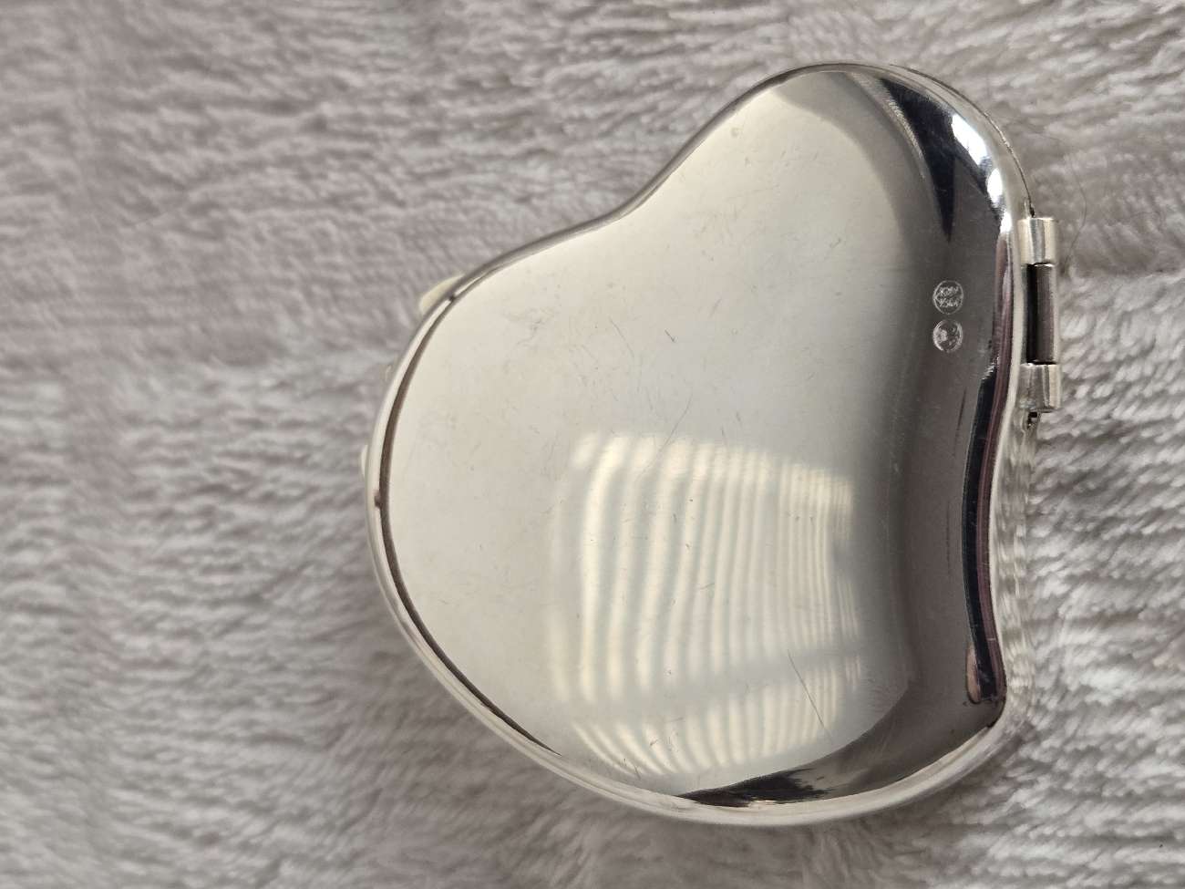 Polished stainless steel compact mirror bought at Potters Bar Car Boot Sale for £1.50