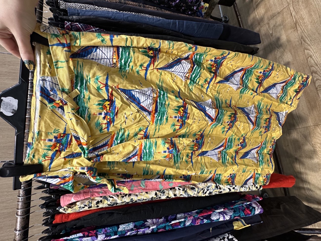 90s Sailboat Wrap Skirt bought at Swipe Vintage x Witney Kilo Sale for £7.00