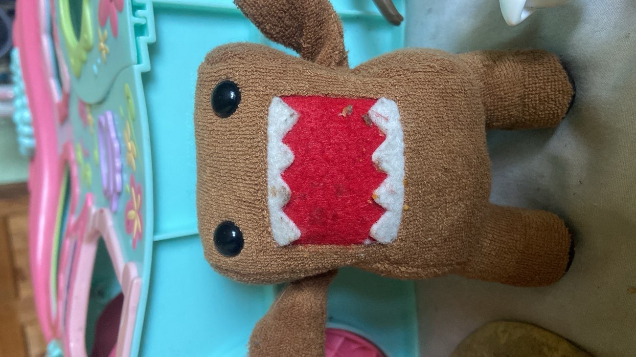 Domo swinging arms plush bought at Mind London for £0.50