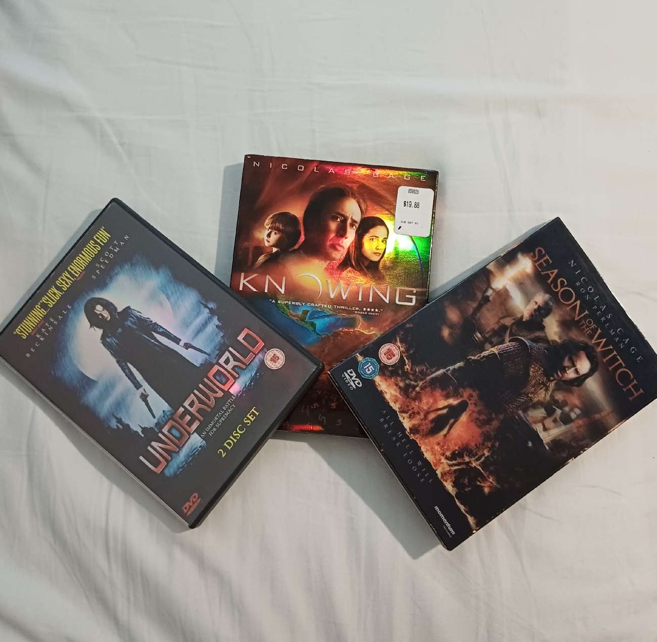 Region 1 Knowing holo,Underworld holo,Season of the Witch 3D slip,TMOL B-R,PIB Lacock car boot! product bought at Cancer Research UK