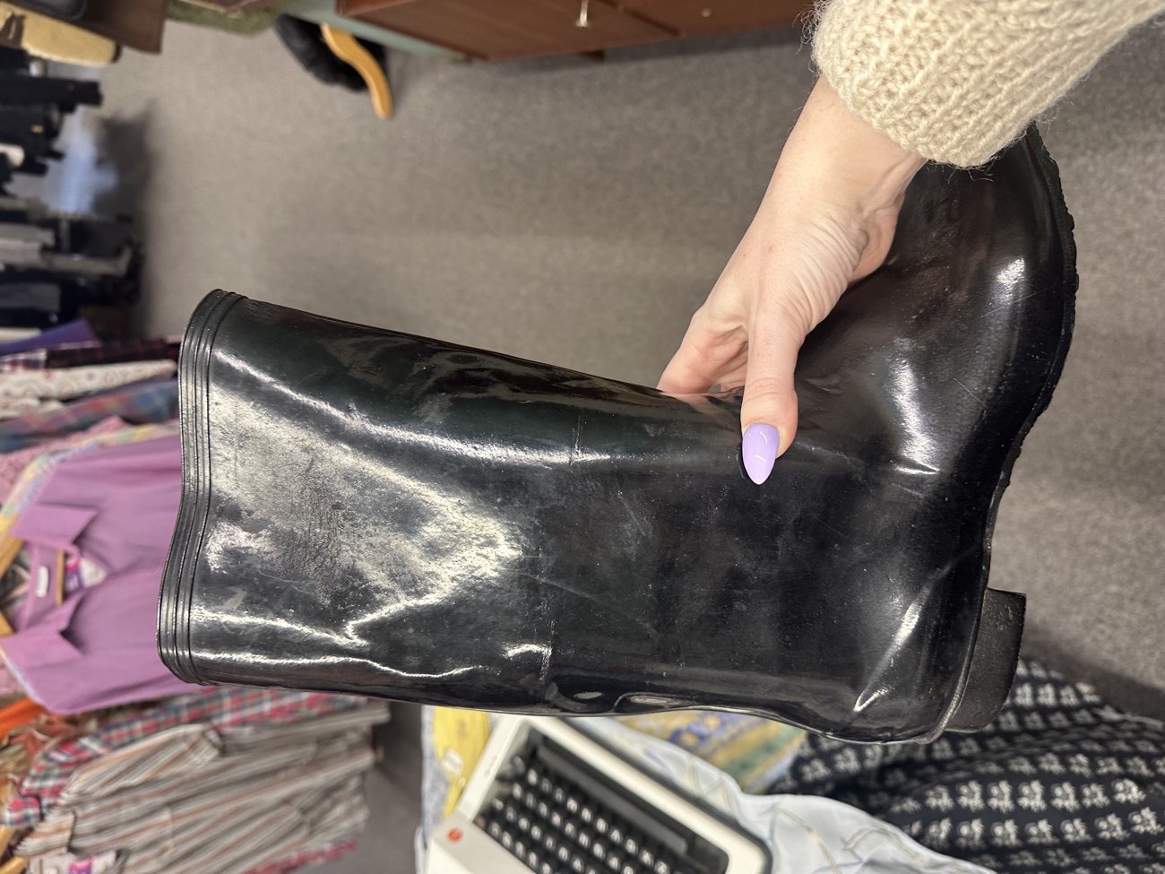 1940s Rubber Rain Boots! In my size! bought at Sue Ryder for £20.00
