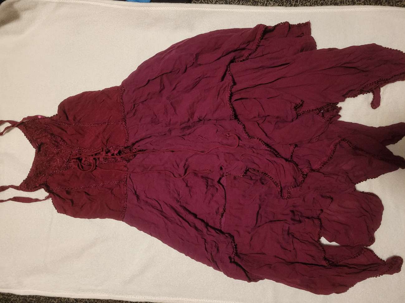 Unbranded Red/Purple Lace Up Layered Dress product bought at Hetty's Charity for £2.00