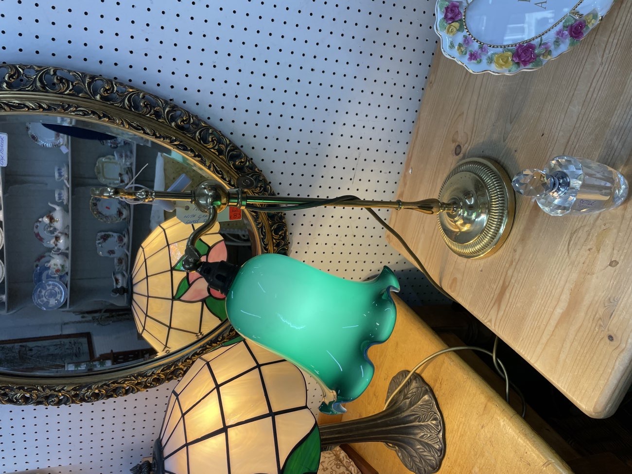 Green Glass Flower Lamp bought at Snoopers Paradise for £85.00