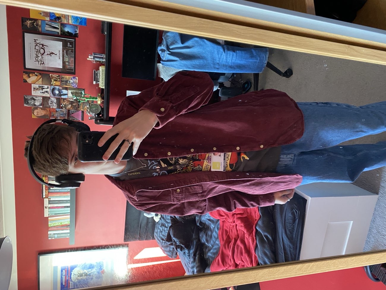 white stuff burgundy corduroy overshirt bought at St Vincents for £9.50