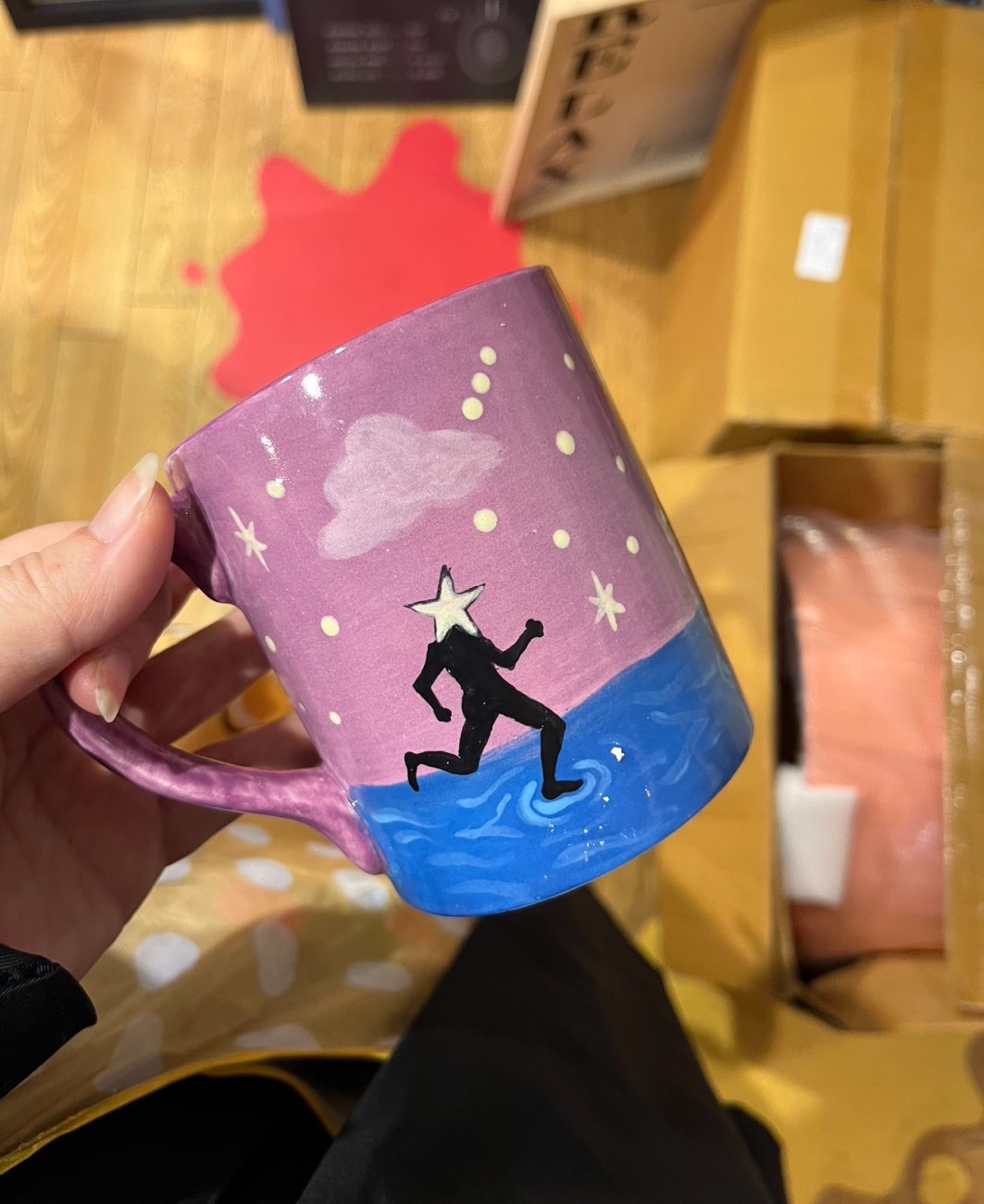 Cool hand painted mug! bought at British Heart Foundation for £0.50