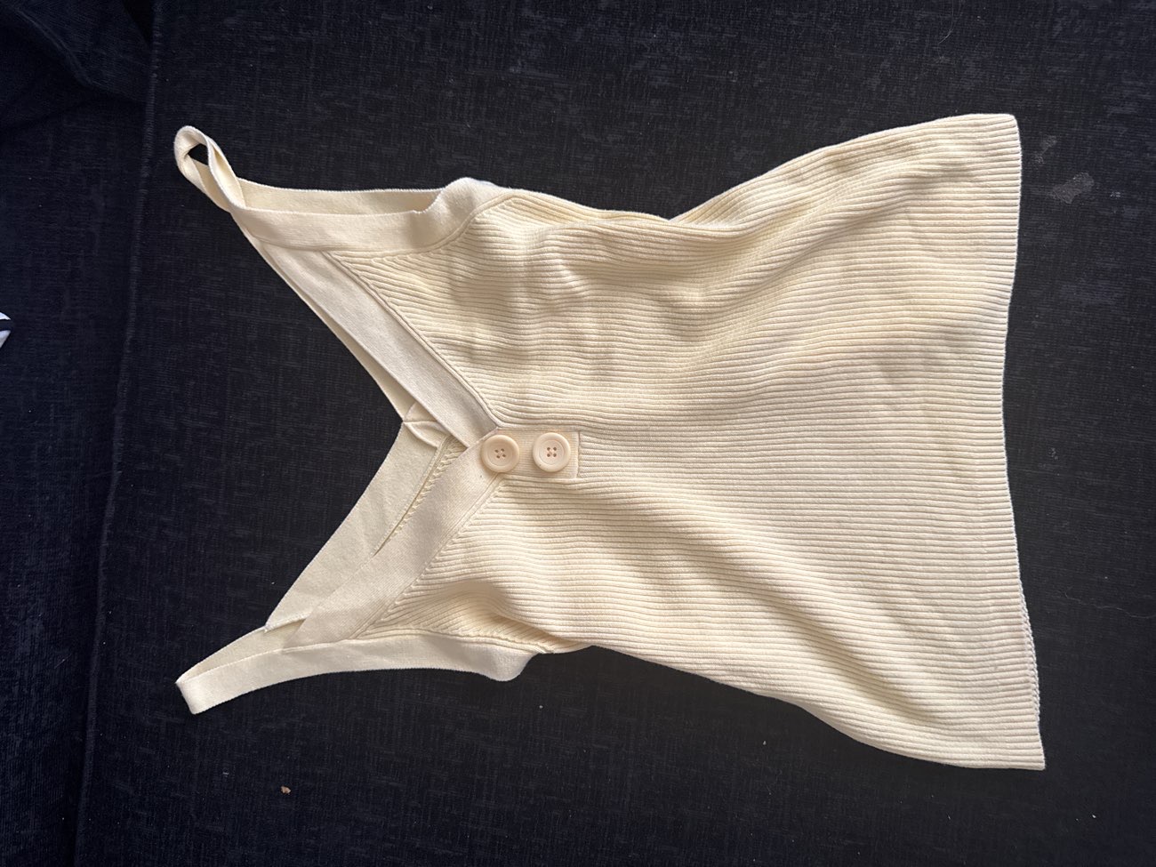 Pale yellow v neck vest bought at Sue Ryder for £2.00