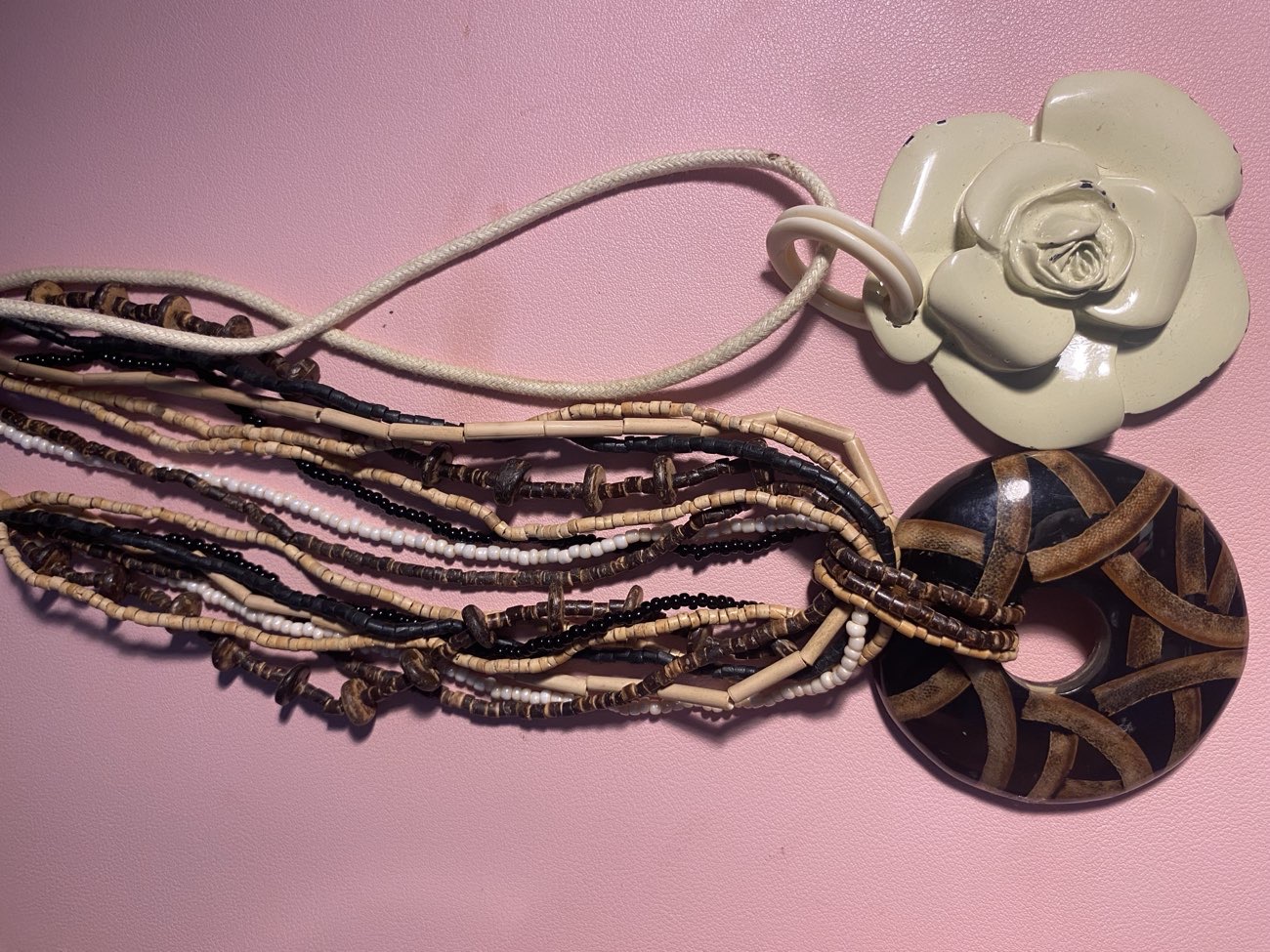 Necklaces from Upper Annie’s bought at Upper Annie's Orphans for £3.50