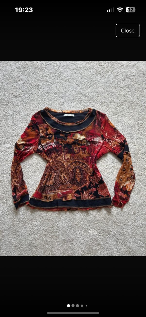long sleeve sheer top bought at Oxfam Shop for £5.00