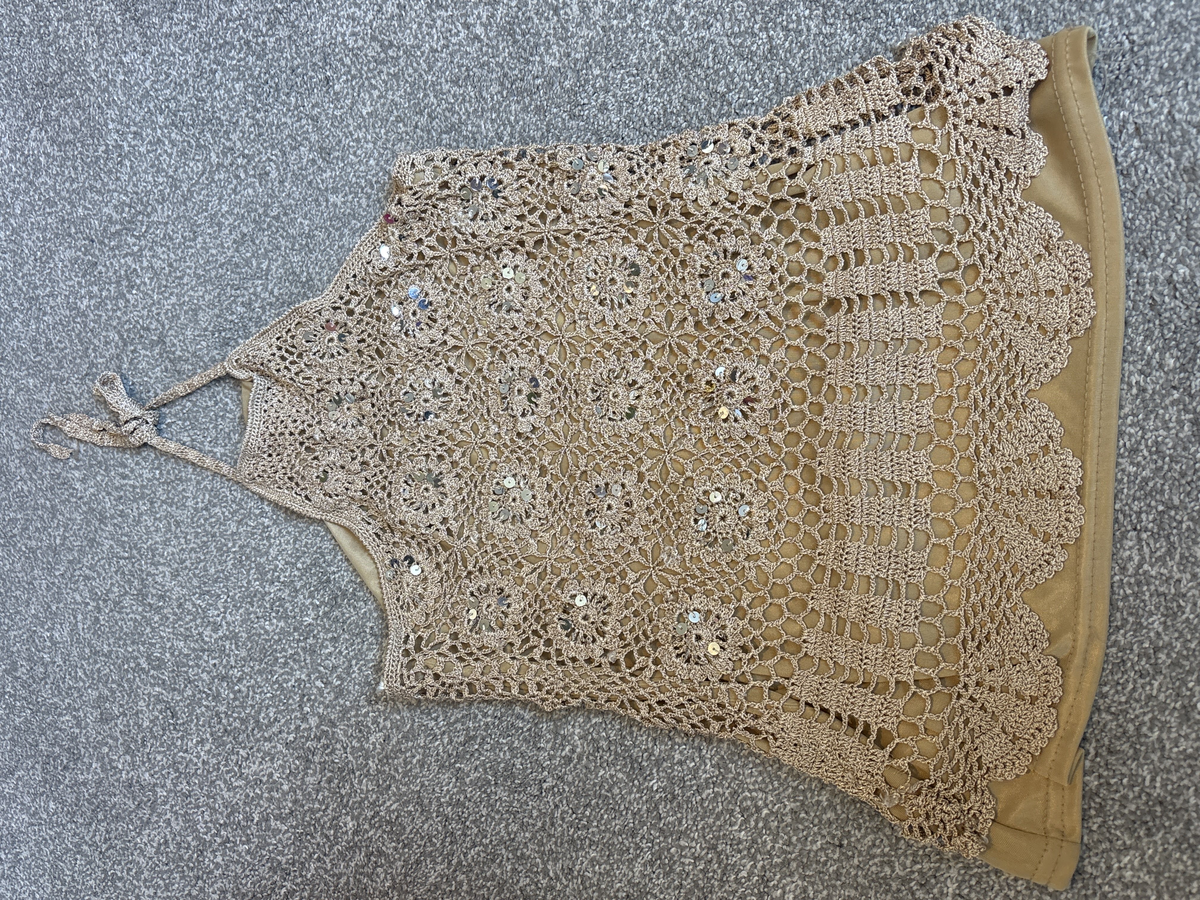 gorgeous gold sequin ea halter top product bought at Nightingale House Hospice for £2.00
