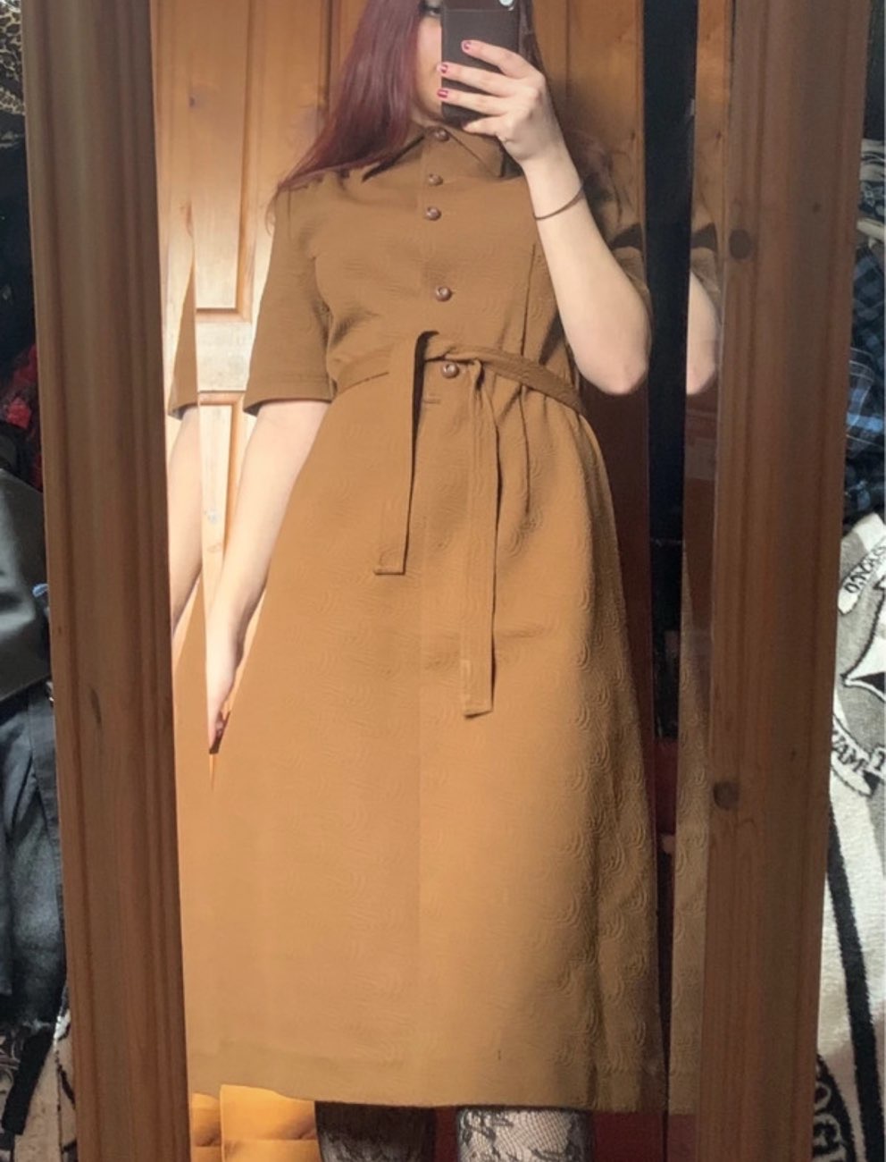 vintage brown dress bought at Preloved Kilo for £8.00