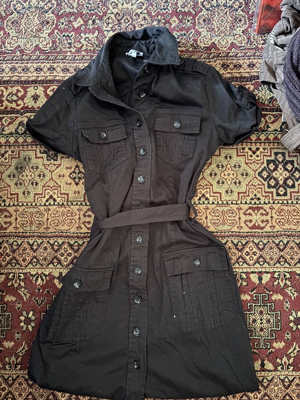 black cargo utility dress! bought at Cancer Research UK for £5.00