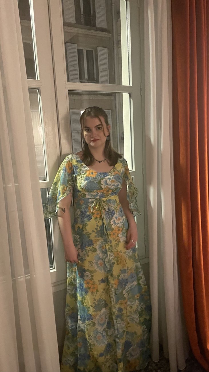 Gorgeous 70s Floral Empire line Dress bought at Pretty in Pink Vintage