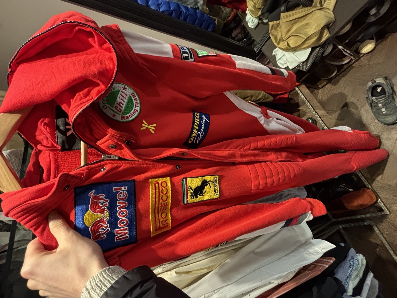 some sort of formula racing suit 🏎️!! you really find all sorts of things at a charity shop 😂🤩 bought at Oxfam Boutique