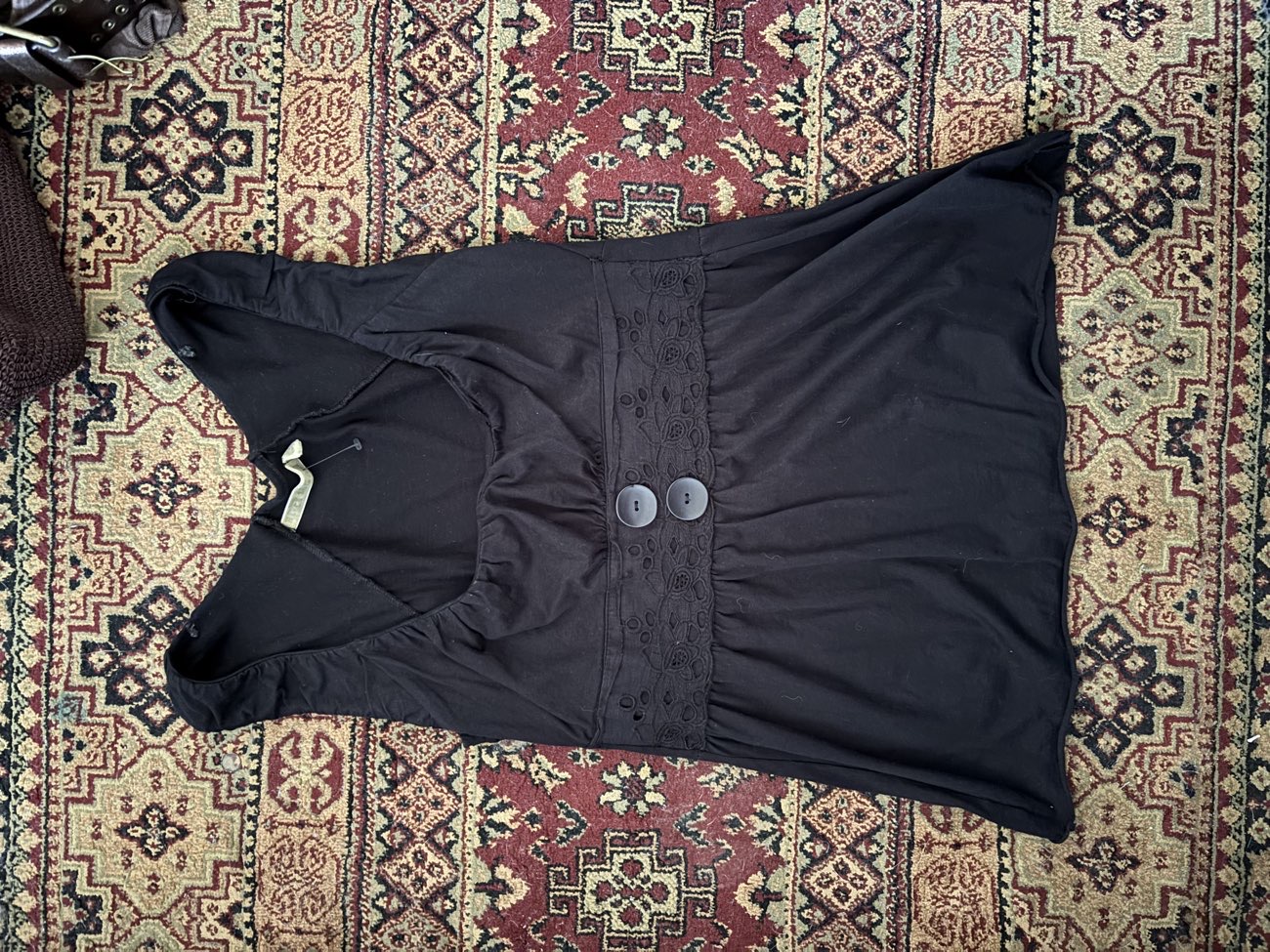 black babydoll esque top product bought at Scarlet Vintage & Retro for £5.00