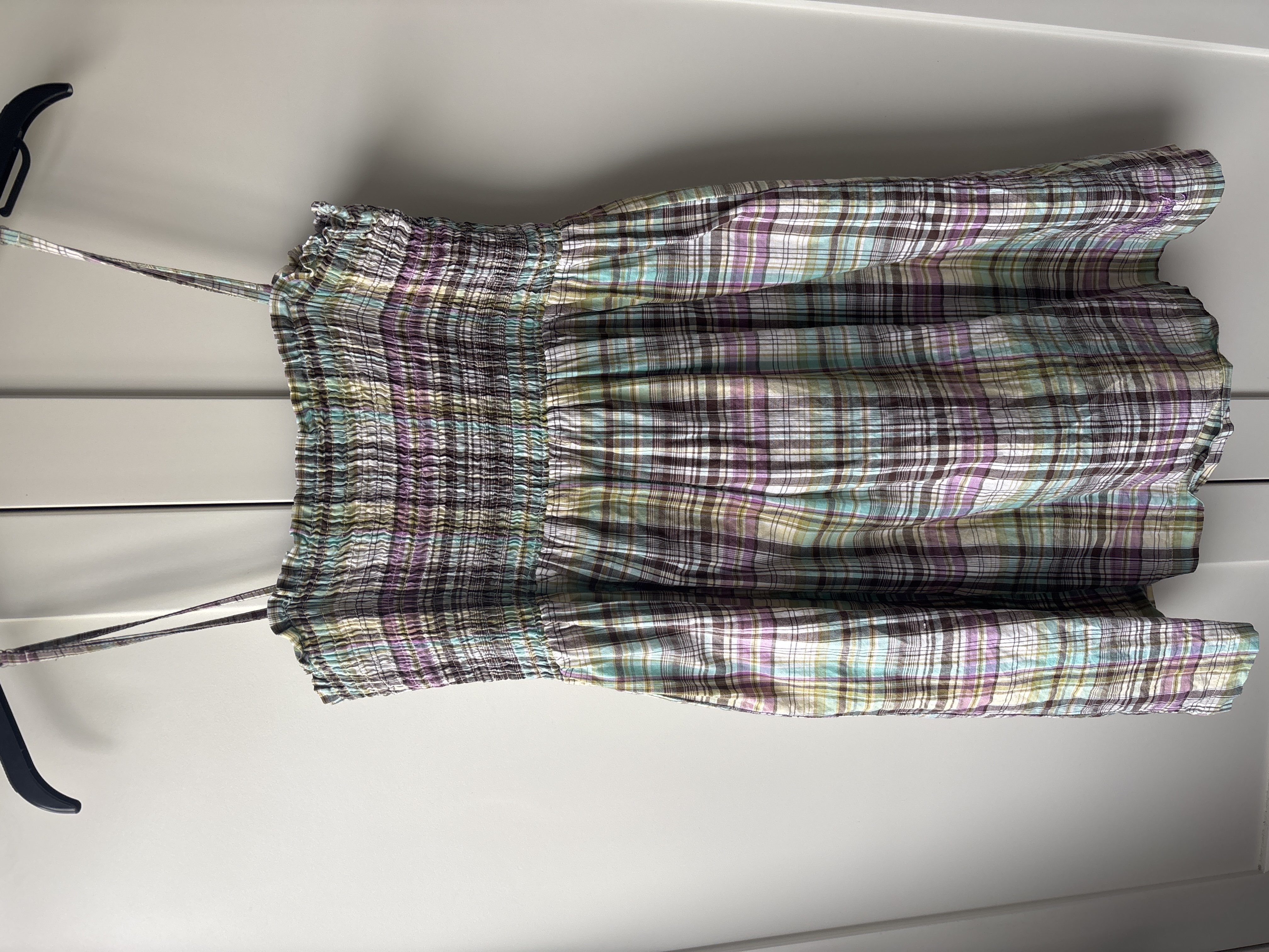 plaid animal dress bought at Nightingale House Hospice for £5.00