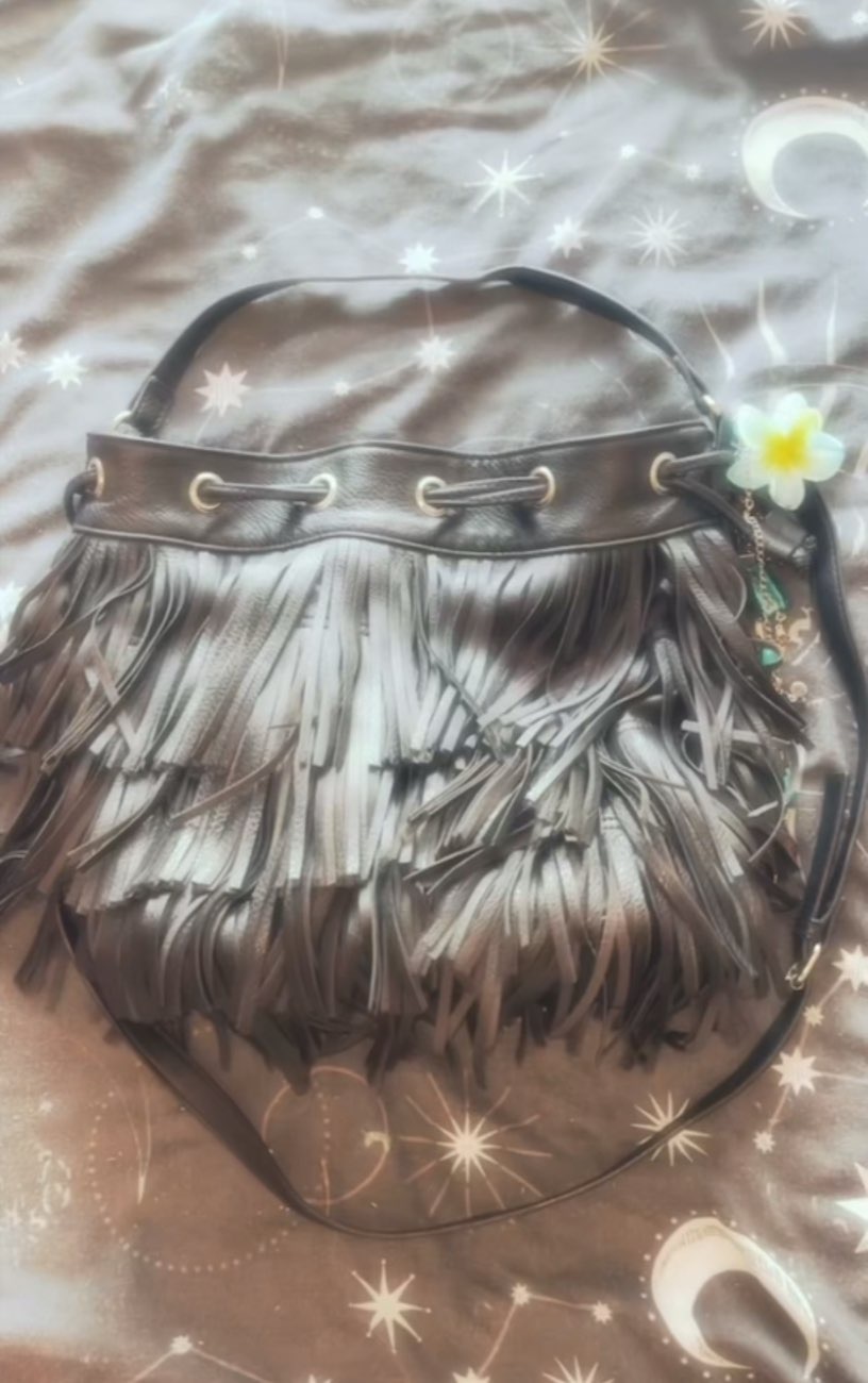 cute tassel bag (accessories not included) bought at Oxfam Shop for £5.00