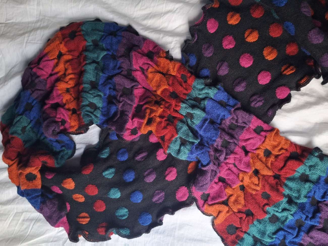 reversible scarf, one side flowers the other polka dots x bought at DEBRA UK for £3.50