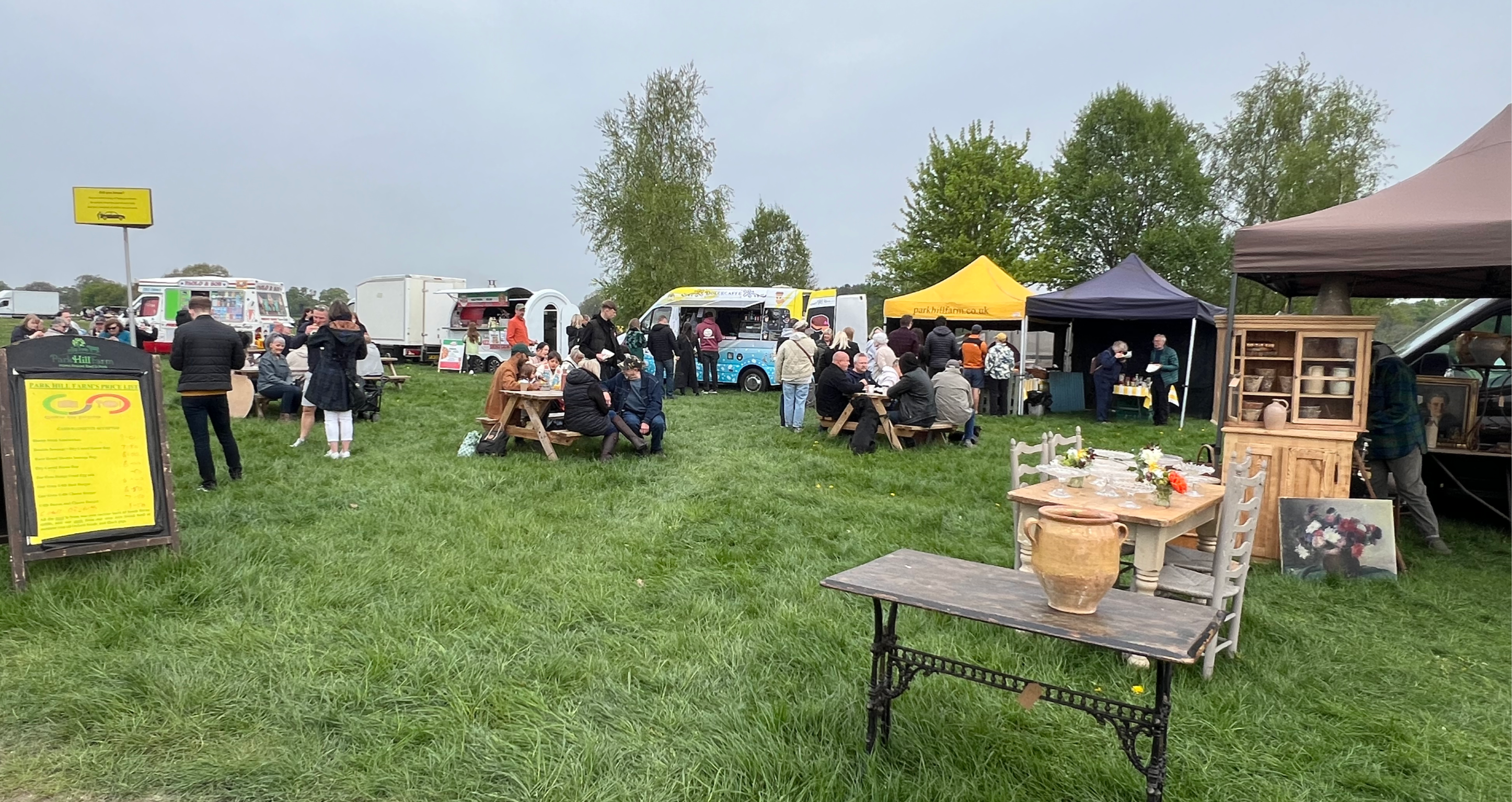 Food stalls at Salvage Fair, Ice cream van, Pizza Van, Coffee Van and Locally Sourced food stall