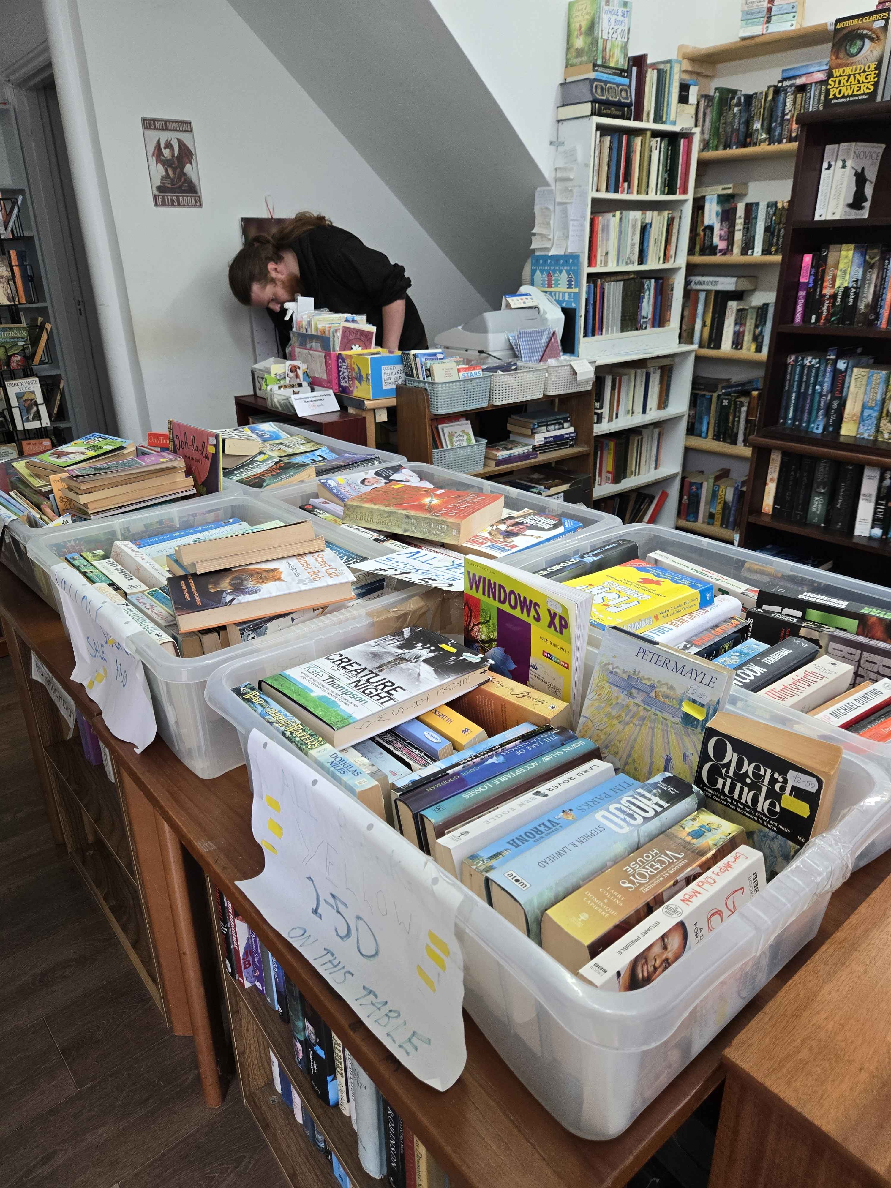 Vintage and second-hand books displayed at The Little Nook on the Isle of Wight