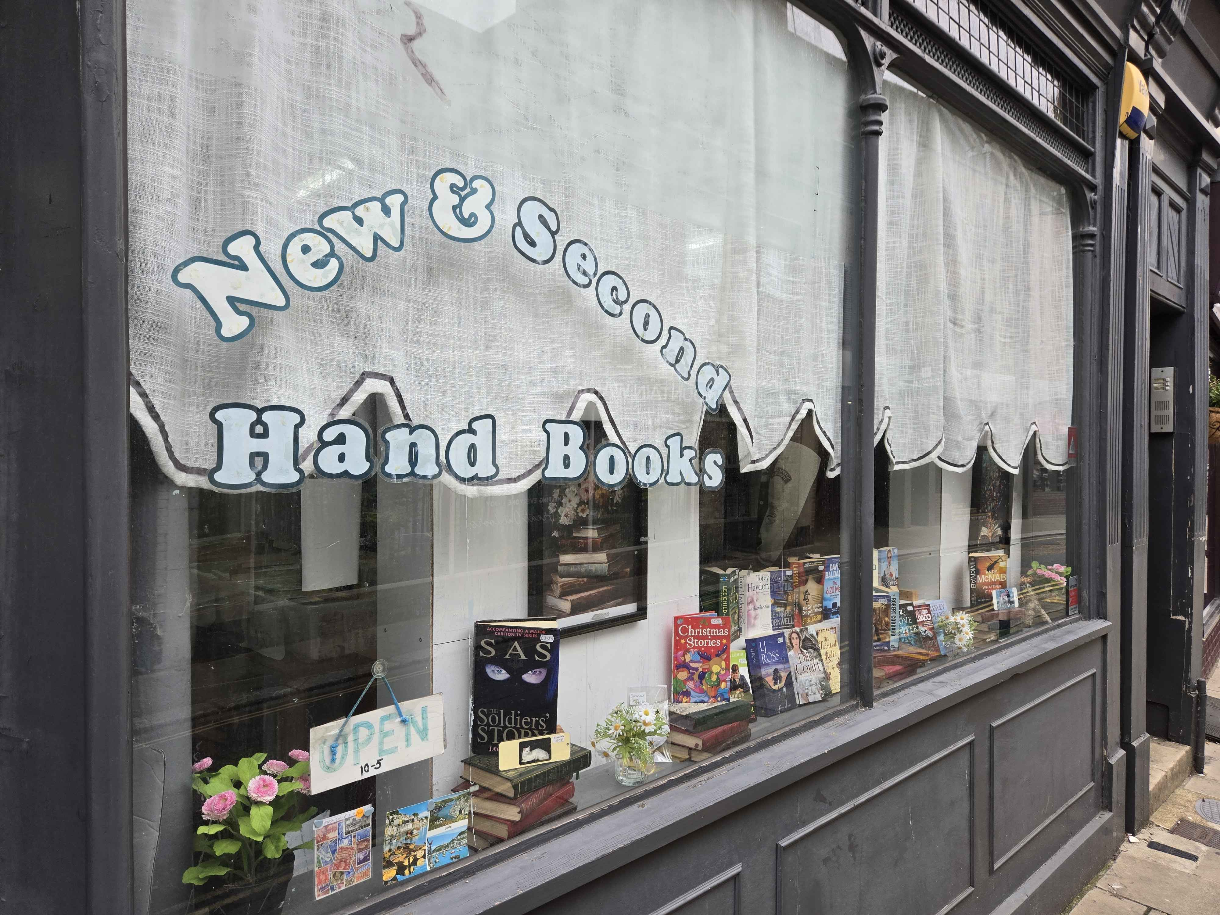 The exterior of the Little Nook second-hand Bookstore in Newport