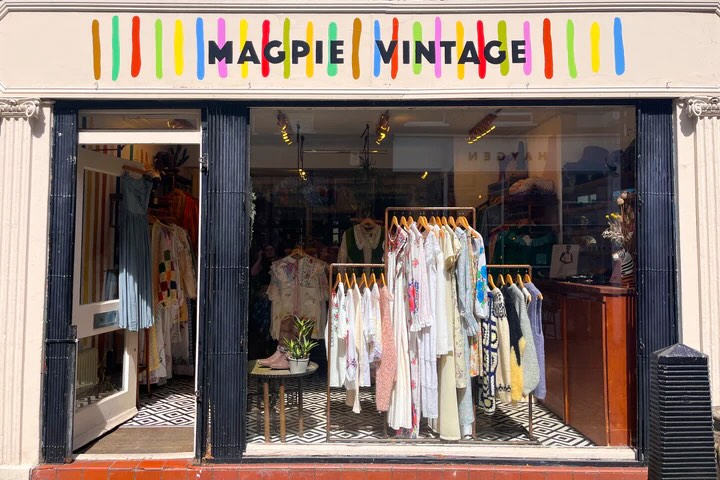 Magpie Vintage’s colourful storefront
