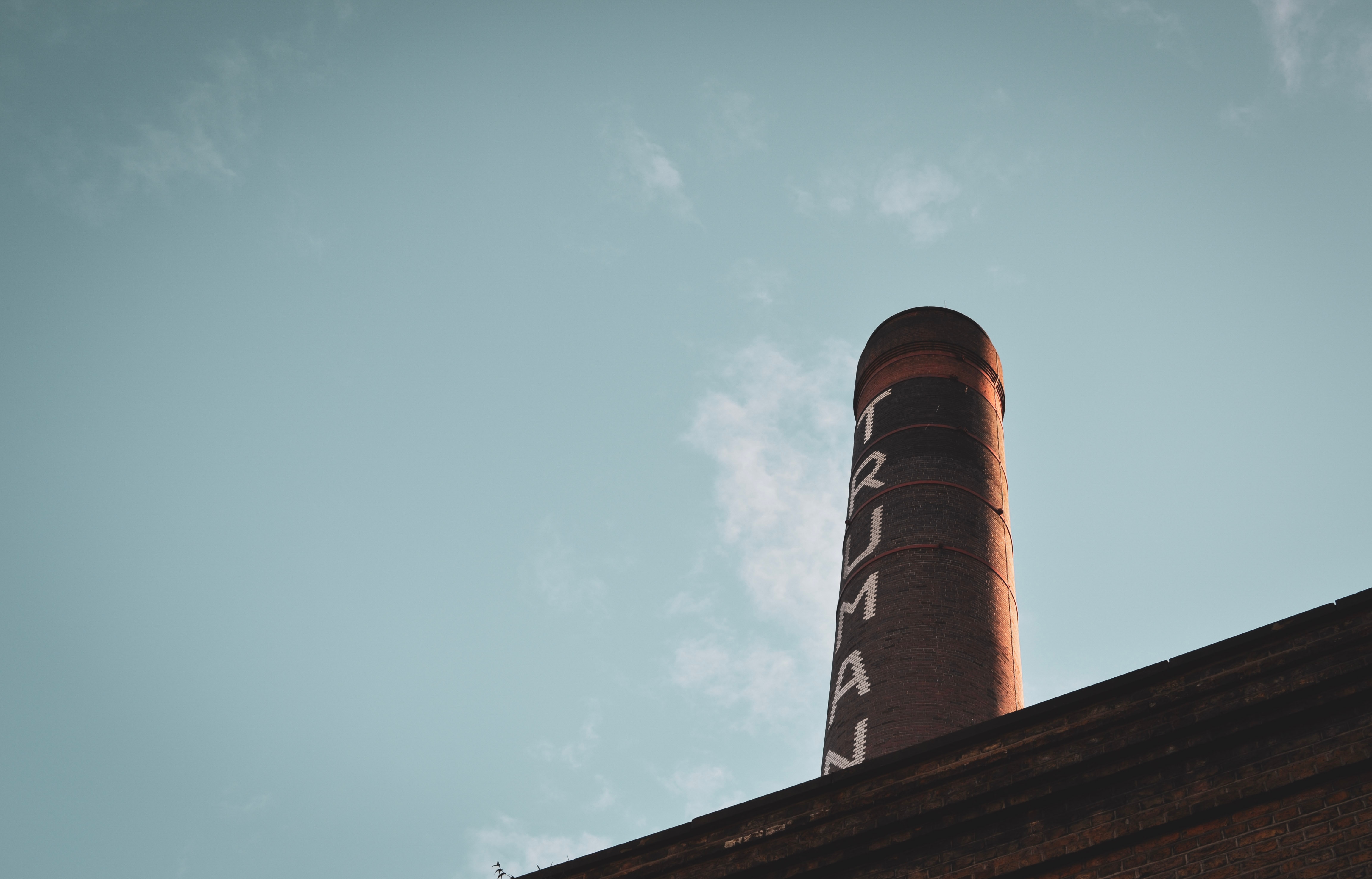 The chimney of the Old Truman Brewery on Brick Lane, East London