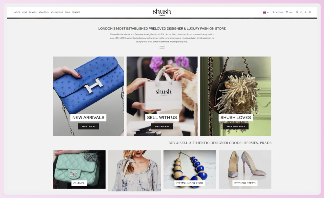 A screenshot of the Shush website homepage