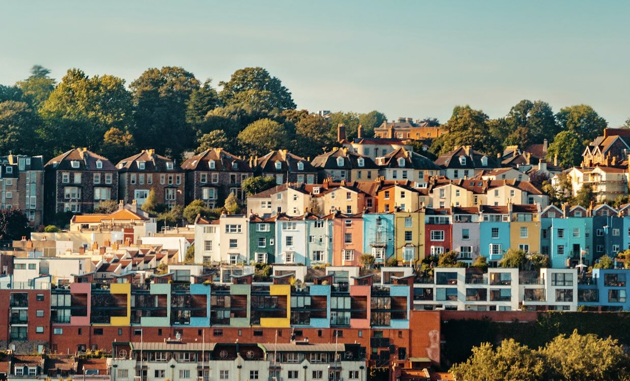 A landscape view of Bristol on a sunny summer day