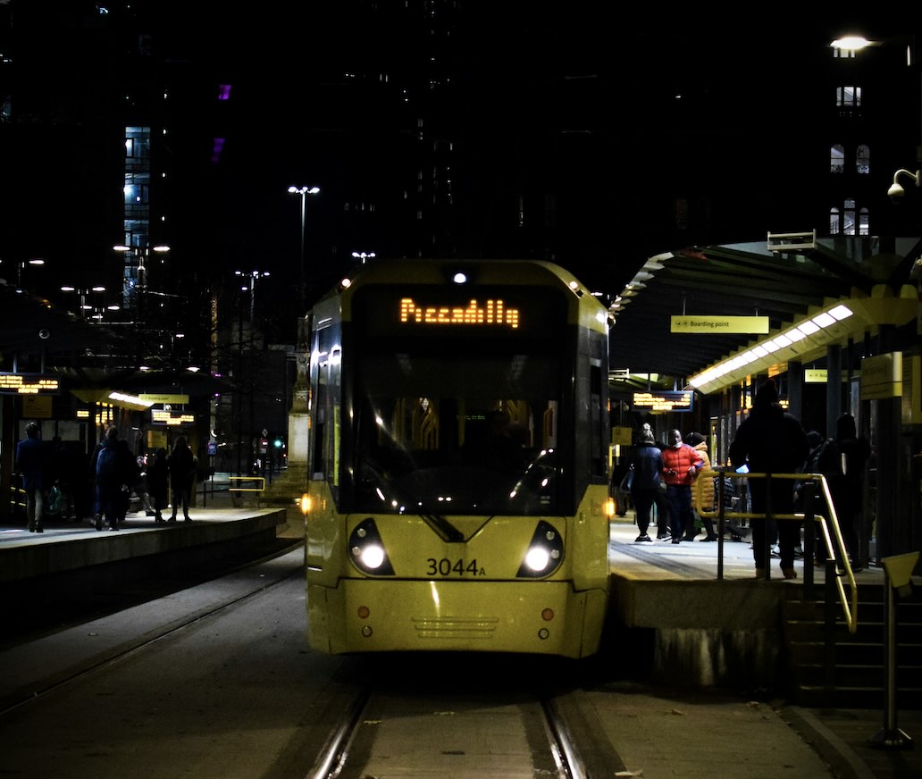 A picture of the Piccadilly tram line in Manchester