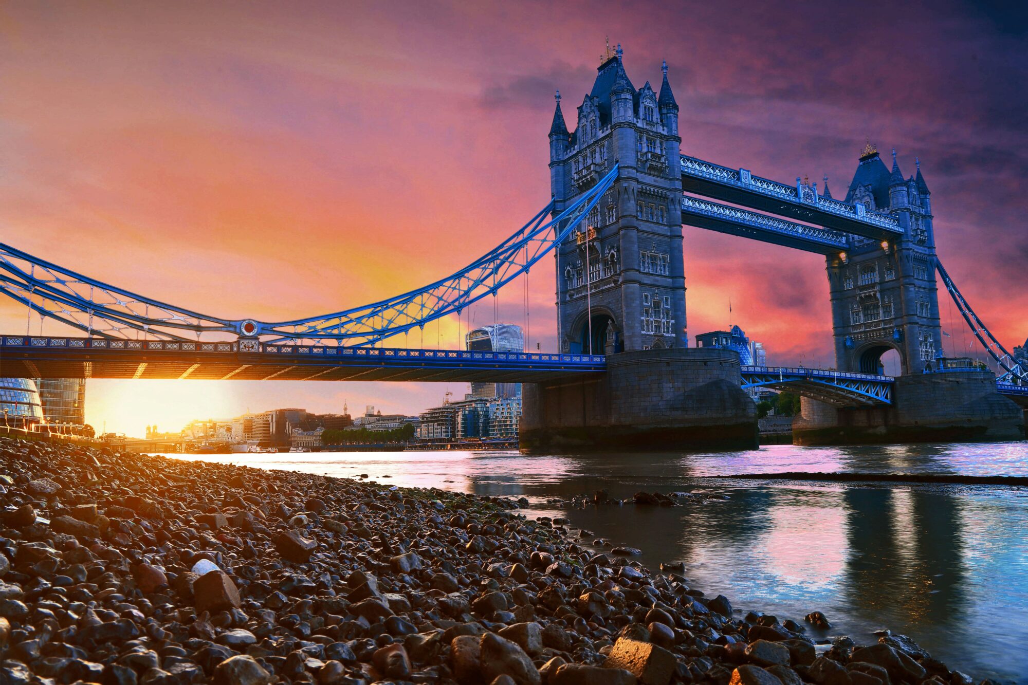 Tower Bridge at sunset in South East London