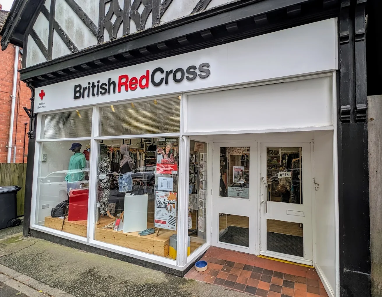 British Red Cross charity shop exterior in Church Stretton, Shropshire