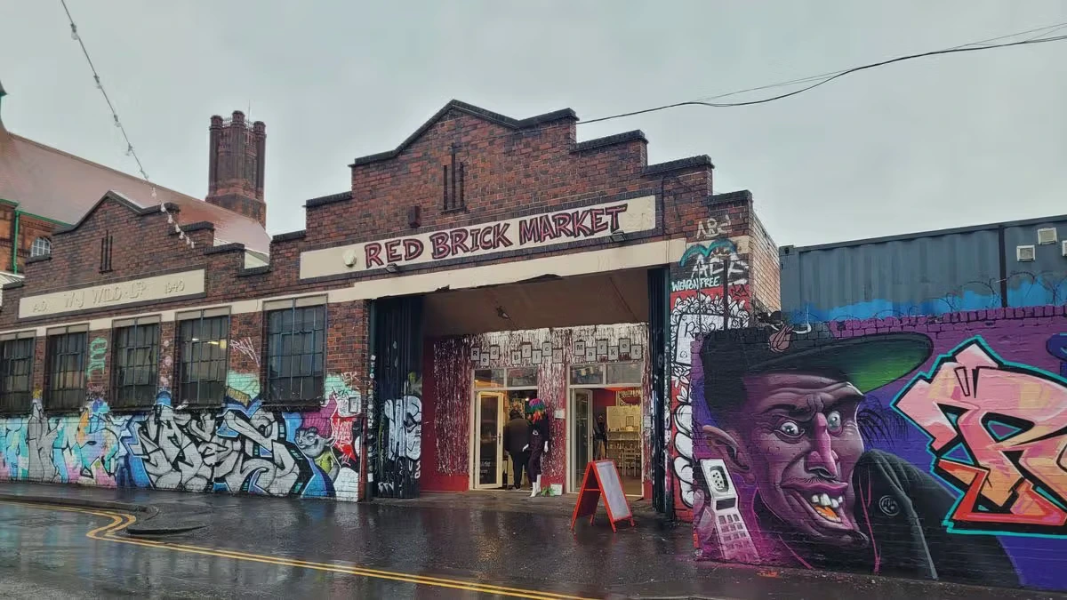 Vintage stalls inside Red Brick Market in Digbeth, Birmingham
